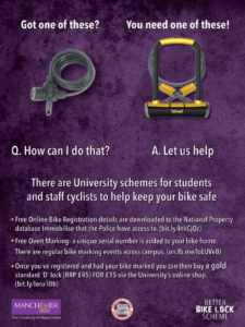 The University of Manchester Crime Reduction Bicycle Security Poster