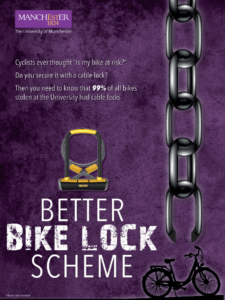 The University of Manchester Crime Reduction Bicycle Security Poster