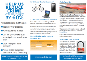 The University of Manchester Crime Reduction Security Poster